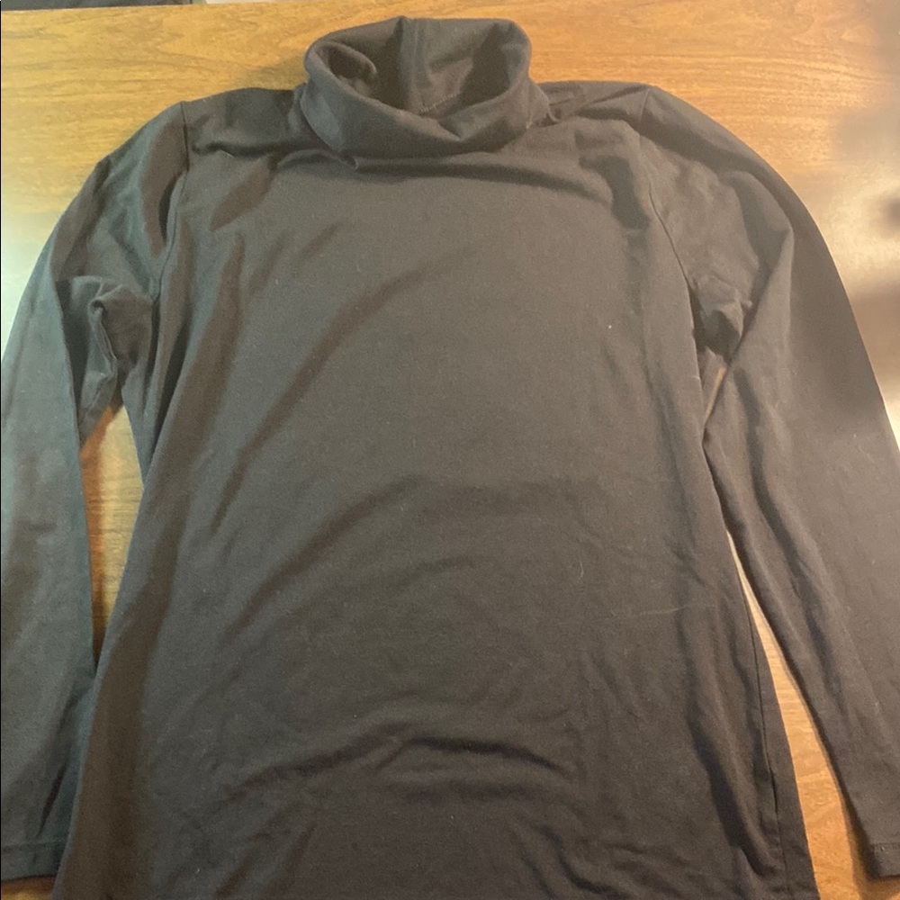 Time and Tru Black Turtleneck Sweater Classic Knit